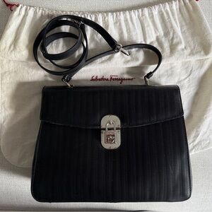 Salvatore Ferragamo Black leather two way Bag
